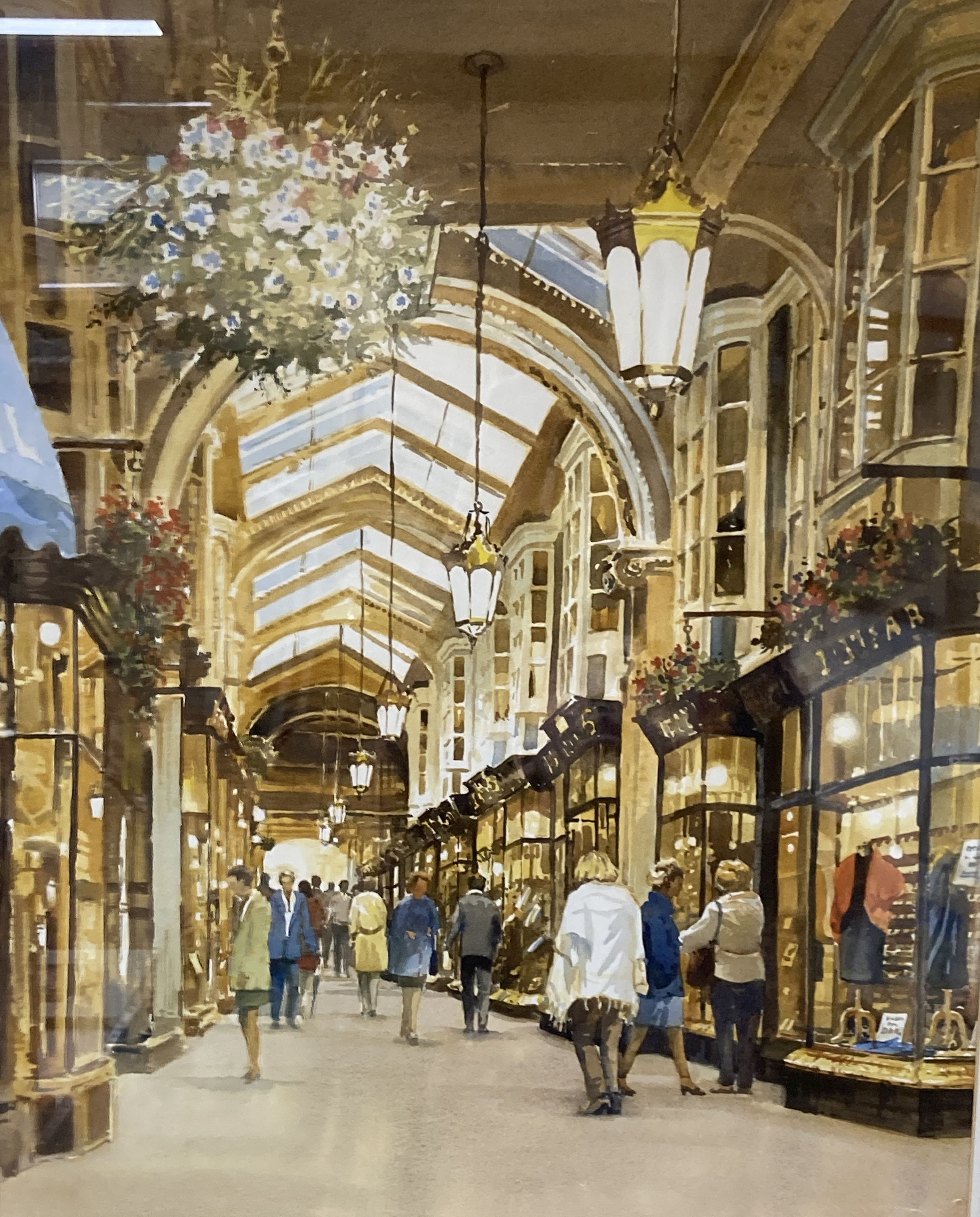 Bert Wright (b.1930), watercolour, Burlington Arcade, signed, 57 x 45cm